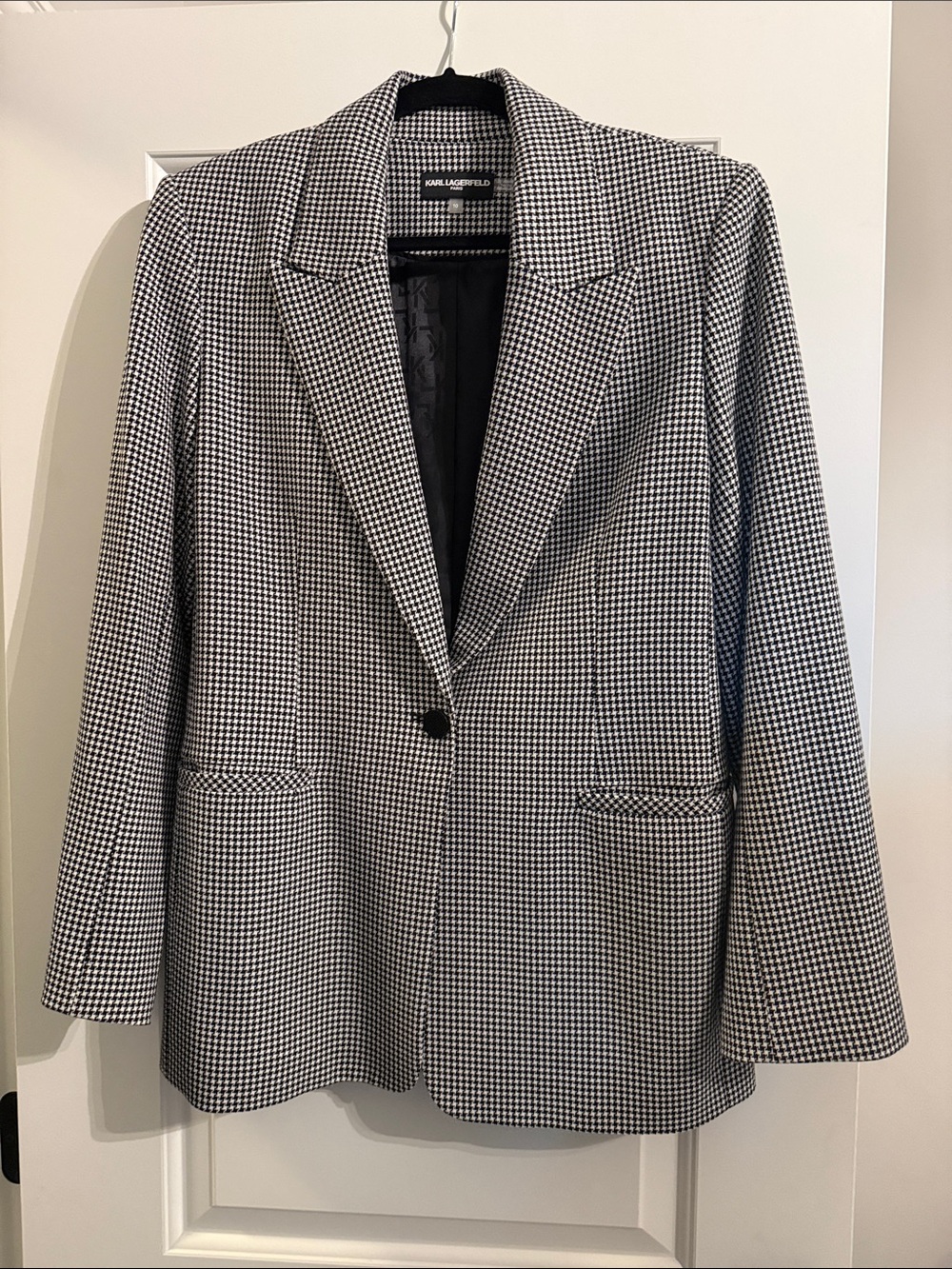 Karl Lagerfeld Black & White Houndstooth Jacket